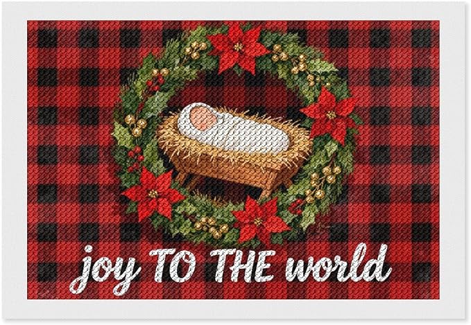 AIVKIEJK Diamond Painting Kits for Adults - Faith Christmas World Joy Painting DIY 5D Full Drill Diamond Dots Paintings with Diamonds Gem Art and Crafts Home Decor 8"x12"