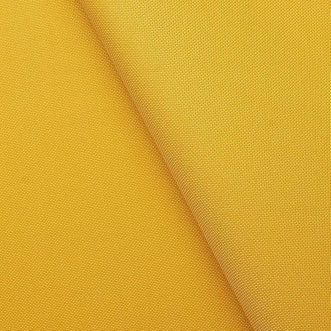 Mybecca Waterproof Canvas Marine Fabric 600 Denier Indoor/Outdoor PU Backing UV Protector Yellow 1 Yard