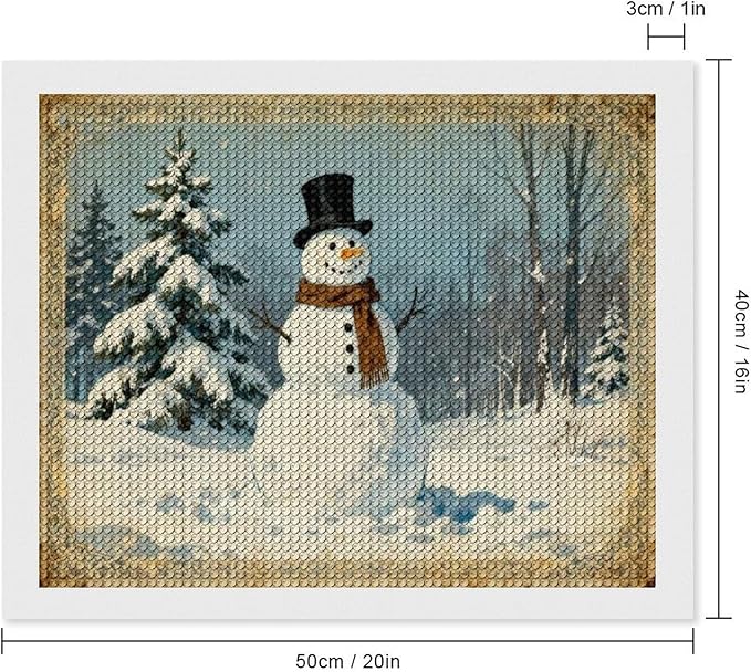 AIVKIEJK Diamond Painting Kits for Adults - Christmas Snowman Painting DIY 5D Full Drill Diamond Dots Paintings with Diamonds Gem Art and Crafts Home Decor 16"x20"