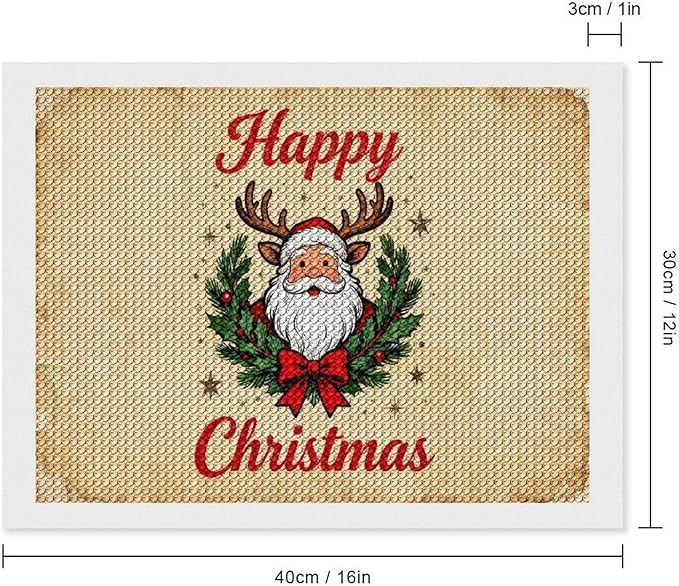 AIVKIEJK Diamond Painting Kits for Adults - Christmas Santa Claus Holly Berries & Snowflakes Painting DIY 5D Full Drill Diamond Dots Paintings with Diamonds Gem Art and Crafts Home Decor 12"x16"