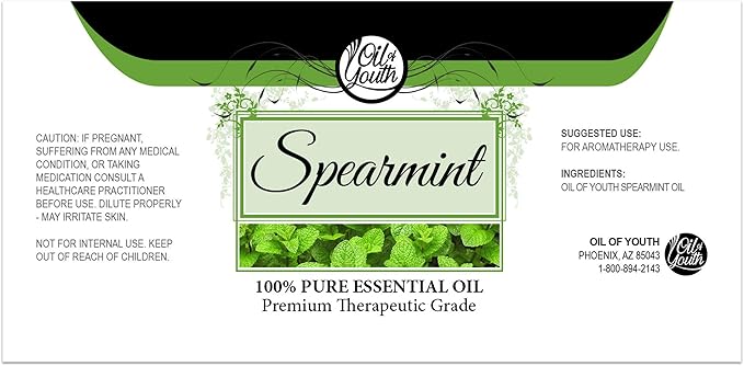 Oil of Youth Spearmint Essential Oil 8oz – Bulk Pure Spearmint Oil