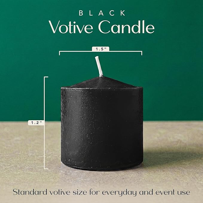 Votive Candles Unscented Candles for Wedding Centerpieces Black, Pack of 72 Dripless Wax for Parties, Aromatherapy, Devotional, Home Décor, Spas & Holiday Gifts – Royal Imports