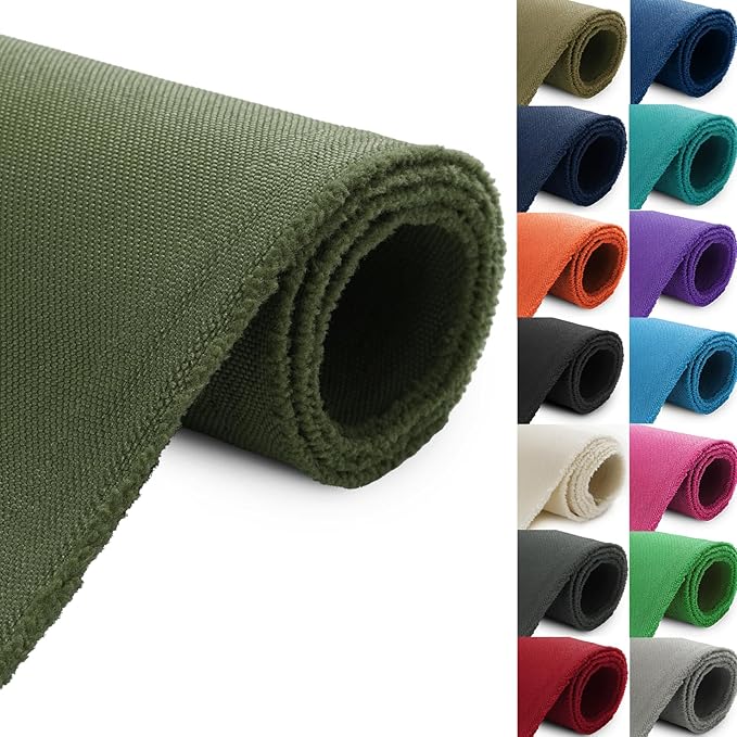 Thickened Waterproof Canvas Fabric by The Yard, 1200D 58" W Outdoor Upholstery Material Heavy Duty Fabric Water Resistant Sewing Material for Chair Patio Cushion Purse Bag, 5 Yard Army Green