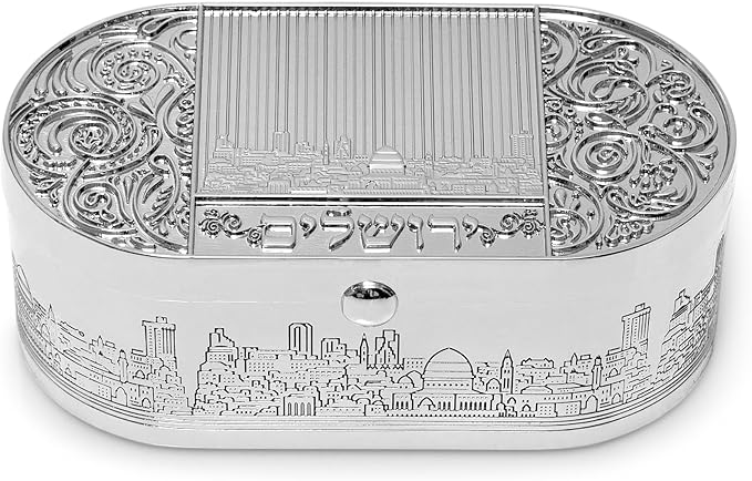 Beautiful Candle Holders that Will Enhance Your Home Décor for Jewish Shabbat or Holidays,A Wonderful Gift for Mother's Day -with Deluxe Engraved Design. (Jerusalem)