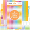 bloom daily planners Color Coding Planner Stickers - 1/4" Dot Labels - Six Sheets, 1000+ Stickers Per Pack!