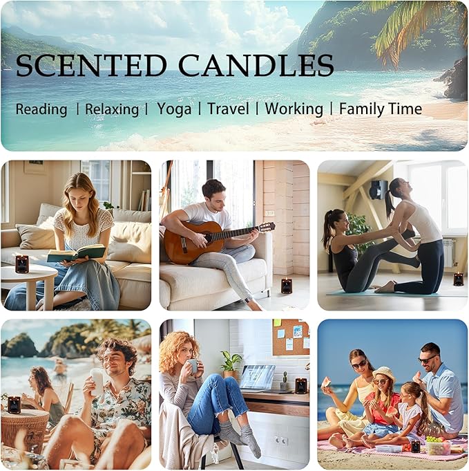 Scented Candles Set, Soy Wax Candles 6 Pack 42 Oz Aromatherapy Candles Gift Set for Women Men (Sage/Vanilla/Lemon/Sandalwood/Mint/Rose)