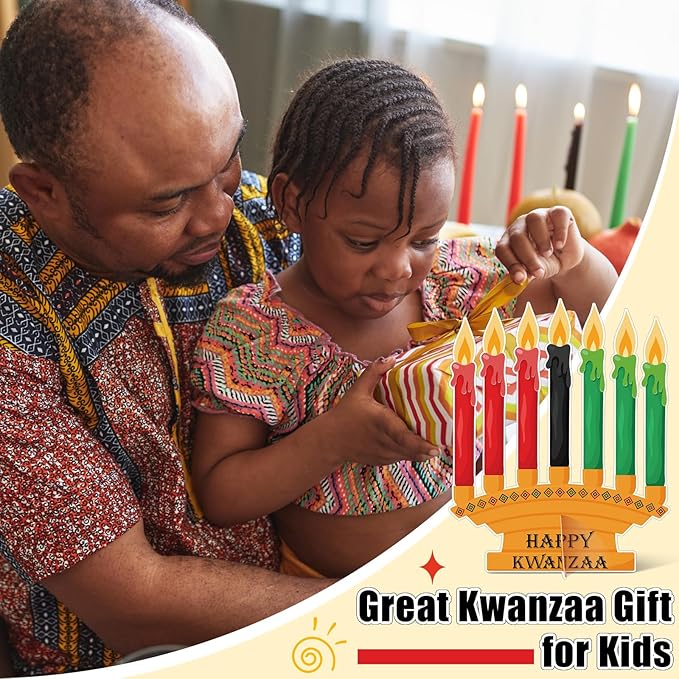 Motipuns 36 Pcs Happy Kwanzaa Craft Kit Make Your Own Candles DIY Kwanzaa Kinara Sign African Heritage Holiday Party Favors Decor for Family School Activity Party Supplies