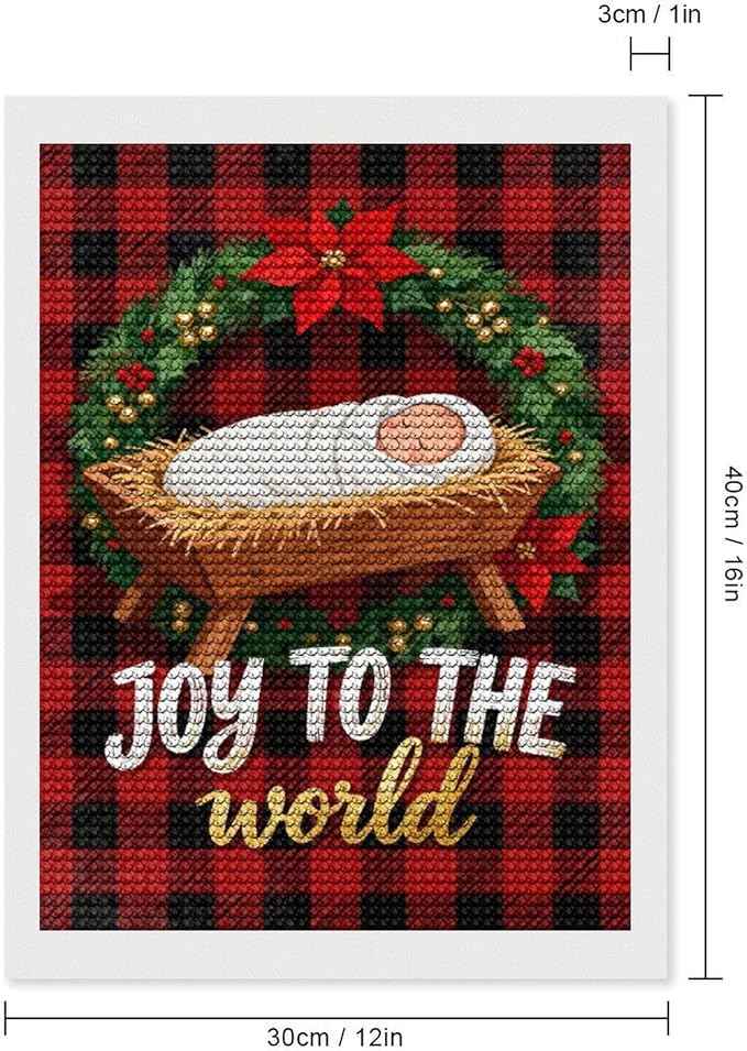 AIVKIEJK Diamond Painting Kits for Adults - Faith Christmas World Joy Painting DIY 5D Full Drill Diamond Dots Paintings with Diamonds Gem Art and Crafts Home Decor 12"x16"