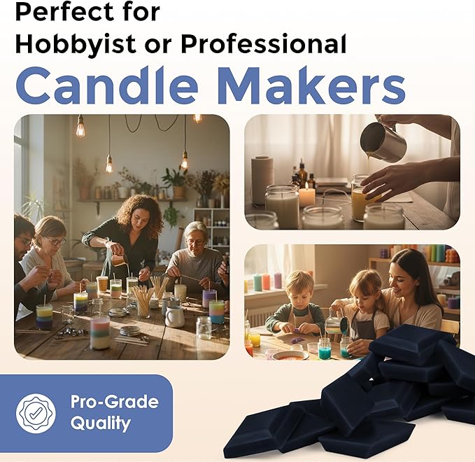 Colonial Blue Candle Dye - Made in The USA - Premium Colorants - Highly Concentrated - Popular Colors for Paraffin or Soy Wax - Great for Professionals or Hobbyist - 10 Dye Chips