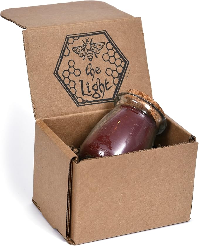 BeeTheLight Beeswax Jar Candle - 100% Pure USA Bees Wax in Glass Container - All Natural Light Honey Scent
