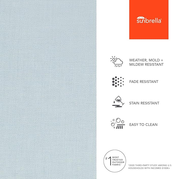 Sunbrella Outdoor Fabric by The Yard | Bliss Dew (Solid) | Official Sunbrella Seller | Indoor or Outdoor Upholstery Fabric for Chairs, Cushions, Drapery, Pillows, Furniture
