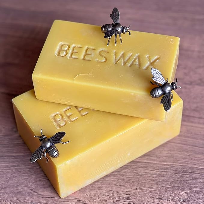 100% Pure Beeswax Block – Natural, Filtered & Cosmetic Grade – Locally Sourced, Additive-Free – for Skincare, Salves, Balms, DIY Crafts & Candle Making (1lb / 2lb Size) (2, Pounds)