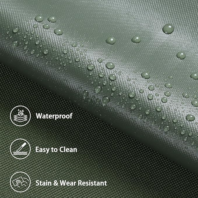 Waterproof Marine Canvas Fabric by The Yard 58" W 600D PVC Backing Water-Resistant Polyester Fabric Upholstery Material for Outdoor Indoor Marine Awning Tent Boat Furniture Cover, 5 Yards Army Green