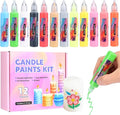 3D Candle Wax Pen Set, 12 Colors with Glitter & Neon, Vibrant Wax Paint for DIY Candle Decorating, Painting & Crafting Kit, Birthday, Holiday, Wedding & Party Crafts (30ml/1oz)