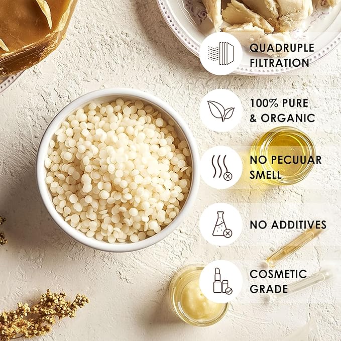 VIPwax White Beeswax Pellets 20LB, 100% Organic Beeswax, Beeswax for Candle Making, Body, Skin Care DIY, Lip Balm and Soap Making Supplies (9070g)