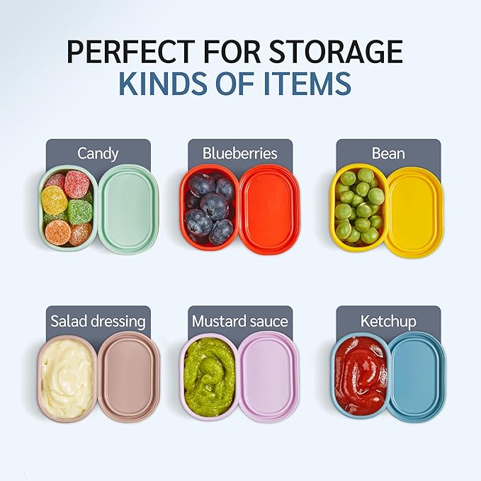 ISSEVE 12Pcs/Set Nesting Silicone Food Storage Containers with Lids, BPA Free Reusable Meal Prep Silicone Containers Airtight, Freezer Dishwasher Safe (33.8oz, 20oz, 10oz, 6.7oz, 1.3oz) (Red)