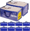 10 Pack Waterproof Moving Bags with Strong Zippers and Reinforced Handles, Real 100lb Capacity Extra Heavy Duty Large Storage Totes for Packing & Moving Storing, Alternative to Moving Boxes -95L,Blue