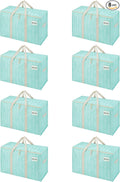 VENO 8 Pack Heavy Duty Moving Bags, Extra Large Storage Bags with Reinforced Handles & Strong Zippers, Foldable & Reusable Moving Box Alternative for Clothes & Dorm Storage