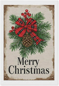 AIVKIEJK Diamond Painting Kits for Adults - Merry Christmas Holly, Pine Cones & Red Plaid Bow Painting DIY 5D Full Drill Diamond Dots Paintings with Diamonds Gem Art and Crafts Home Decor 8"x12"