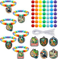 Tondiamo 24 Sets Rainforest Falls Bracelet Crafts Bulk VBS 2026 Bracelet Making Kit DIY Rainforest Falls Bead Wristband Jungle Wooden Cutouts Charms for Vacation Bible School Crafts Jewelry Making