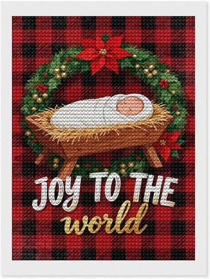 AIVKIEJK Diamond Painting Kits for Adults - Faith Christmas World Joy Painting DIY 5D Full Drill Diamond Dots Paintings with Diamonds Gem Art and Crafts Home Decor 12"x16"