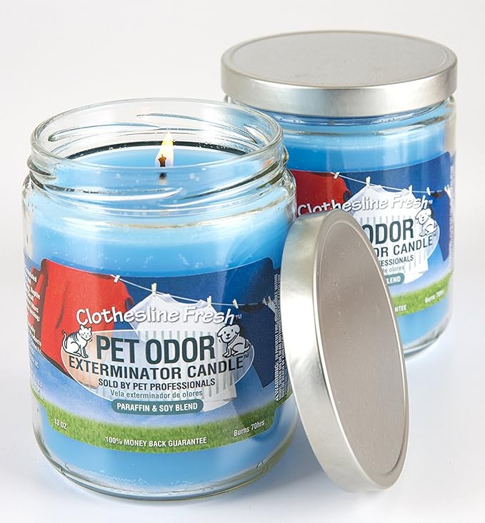 Pet Odor Exterminator Specialty Pet Products Clothesline Fresh 13 Oz Candle, 2-Pack