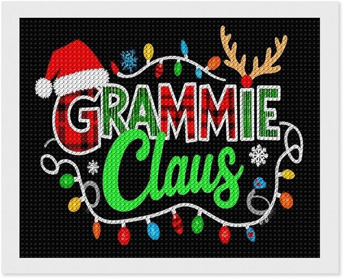 AIVKIEJK Diamond Painting Kits for Adults - Grammie Claus Grandma Christmas Xmas Painting DIY 5D Full Drill Diamond Dots Paintings with Diamonds Gem Art and Crafts Home Decor 16"x20"