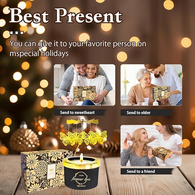 Candle Gifts for Women, Birthday Gift for Women & Mom, Unique Personalized Gifts for Daughter Sister Friends, Funny Candle Sets, Funny Candle Gift for Woman in Christmas (BLK Butterfly)