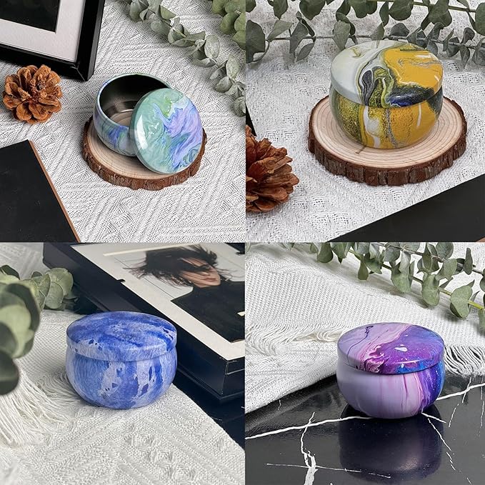 6 Pcs 2.5 oz Candle Tins Empty Candle Tins with Lids Jars Containers Bulk (6 Colors)