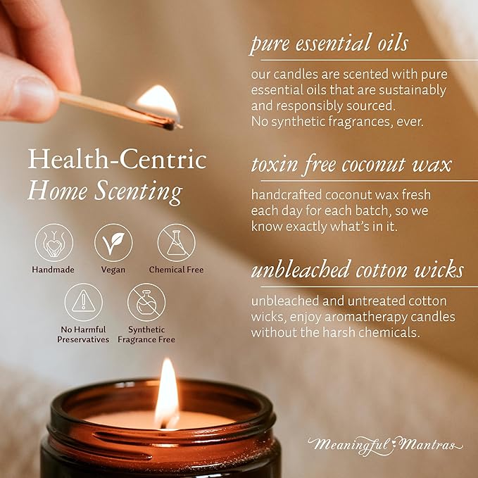 Natural Candle Made from 100% Handmade Coconut Wax with No Soy, Beeswax or Paraffin - Vegan Clean Burning Non Toxic Candles for Home - Scented Candles for Home – Hollistic Blend Candle Jar, 8 oz
