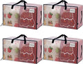 VENO 4 Pack Clear Extra Large Moving Bags & Storage Totes, Heavy Duty Organizer with Reinforced Handles & Strong Zippers for Clothes, College Dorm Essentials, Moving Supplies