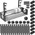Under Desk Cable Management Tray, No Drill Steel Cord Organizer Kit with 52Pcs Different Essential Accessories for Home Office Standing Desk (13.4inch, Black)