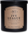 Manly Indulgence Ivy League Scented Candles for Men, 16.5 oz Single Wick, Premium Soy Blend Wax, 60H Burn, Candles for Home Scented – Made in The USA