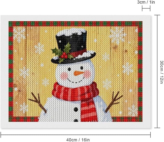 AIVKIEJK Diamond Painting Kits for Adults - Festive Snowman Red Scarf Painting DIY 5D Full Drill Diamond Dots Paintings with Diamonds Gem Art and Crafts Home Decor 12"x16"