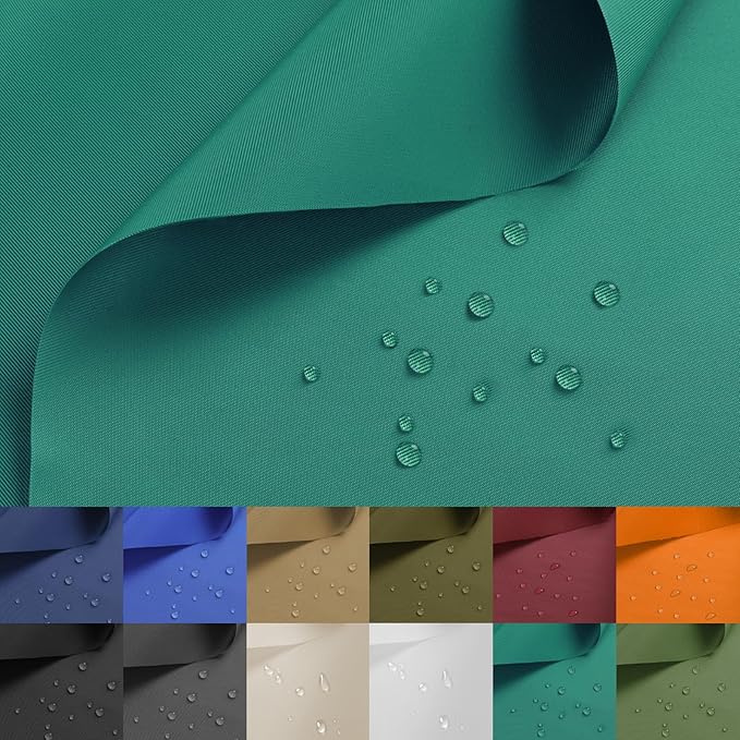 Nylon Fabric, 58" W 420D Waterproof Fabric 5 Yard Ripstop Nylon Material Outdoor Upholstery Twill Sewing Material for Patio Chair, Lining, Cushion, Purse, Tote Bag, Tent, Tarp Cover, DIY Project Teal