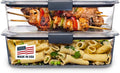 Rubbermaid Brilliance BPA-Free Food Storage Containers with Lids, Airtight Clear Set of 2 (9.6 Cup), Ideal for Lunch, Meal Prep, and Leftovers