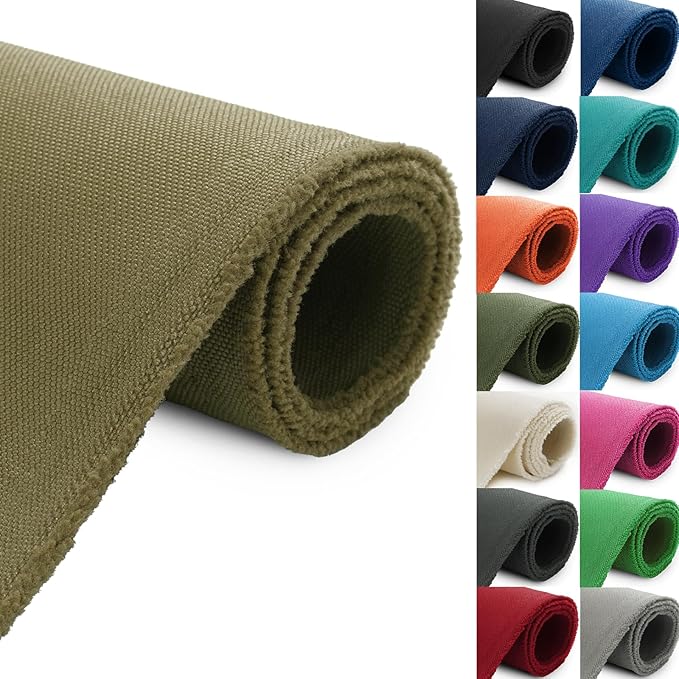 Thickened Waterproof Canvas Fabric by The Yard, 1200D 58" W Outdoor Upholstery Material Heavy Duty Fabric Water Resistant Sewing Material for Chair Patio Cushion Purse Bag, 2 Yard Khaki