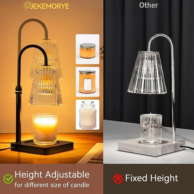 JEKEMORYE Candle Warmer Lamp with Timer - Electric Melter Candles Lamp Dimmable Heater