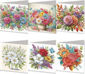DoxQcs 5D Diamond Art Painting Greeting Cards Kit, DIY Cards for Blessings Congratulations Gifts, Greeting Card Set for Birthday Thanksgiving Day Christmas Halloween-Bouquet-2