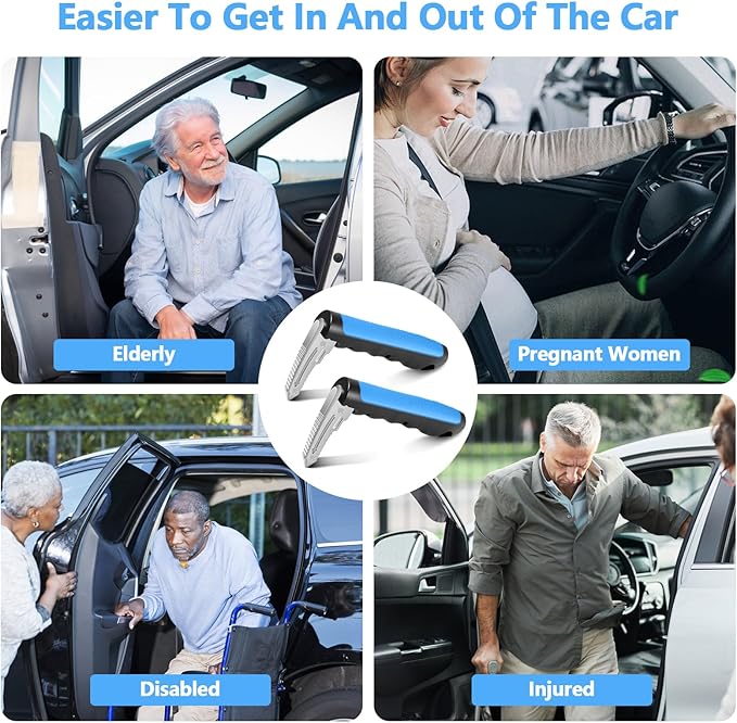 Kaiedos Car Door Handle for Elderly, 3-in-1 Car Handle Assist for Seniors, Portable Auto Cane Vehicle Support Handle, 500 lbs Capacity, Non-Slip Door Assist Bar