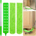 Retractable Gap Dust Cleaner Under Appliance Cleaning Tool, GMLRKY Flat Duster for Under Refrigerator Fridge Stove Couch Bed, Skinny Thin Duster for Tight Spaces (Green)