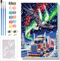 Skyboda Eagle Paint by Numbers Kit for Adults Beginners with Frame, Christmas Truck Adult Paint by Number Kits on Canvas, Easy DIY Oil Painting Kits for Home Decor, 8x12in