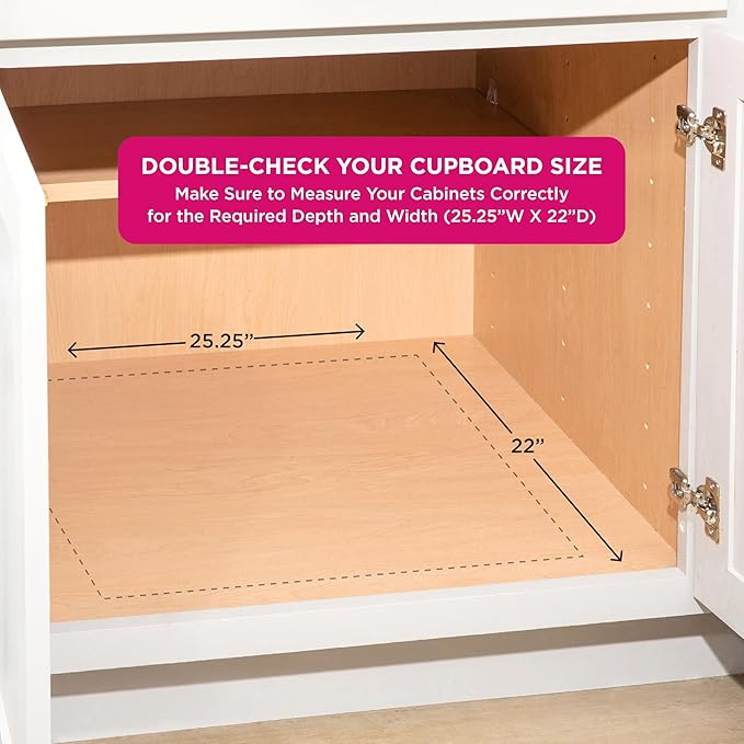 HOLDN’ STORAGE Pull Out Cabinet Organizer, Slide Out Drawer for Kitchen Cabinets & Pantry, Roll Out Shelf for Pots, Pans & Under Sink Storage, Heavy-Duty Full-Extension, 24" W x 21" D x 5" H