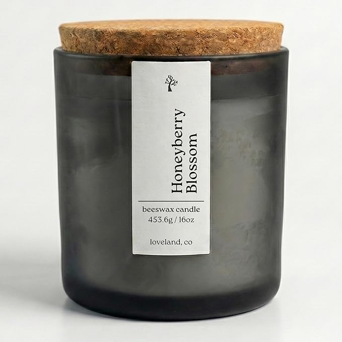 Aspen & Oak Luxury Beeswax Candle, 16oz | Long Burning Pure Beeswax Candles, Non Toxic, Natural, Clean, Essential Oil Scented Organic Candles, Home Decor & Gifts (Honeyberry Blossom)