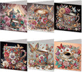 DoxQcs 5D Diamond Art Painting Greeting Cards Kit, DIY Cards for Blessings Congratulations Gifts, Greeting Card Set for Birthday Thanksgiving Day Christmas Halloween-Coffee