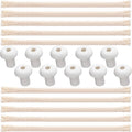 Oil Lamp Wicks, 10 Sets 0.5 Feet 1/4 Inch Round Cotton Wicks for Oil Lamps with Tube Holders, Replacement Parts for Alcohol Oil Candle Lamp Tiki Torch