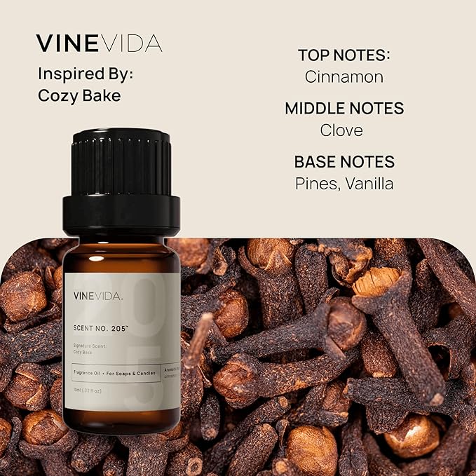 VINEVIDA [0.33 oz] Scent Cozy Bake; Fragrance Oil for Candle Making and Soap Making - Winter & Holiday Oils