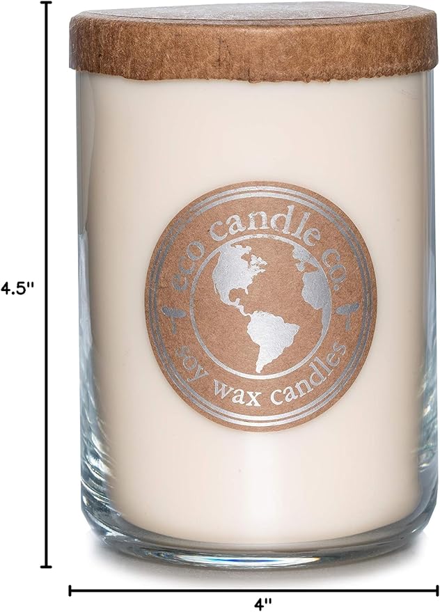 ECO CANDLE CO. Recycled Candle, Snowflakes, 26 oz. - Scents of Winter, Flowers, & Mint - 100% Soy Wax, No Lead, Kraft Paper Label & Lid, Hand Poured, Phthalate Free, Made from Midwest Grown Soybeans