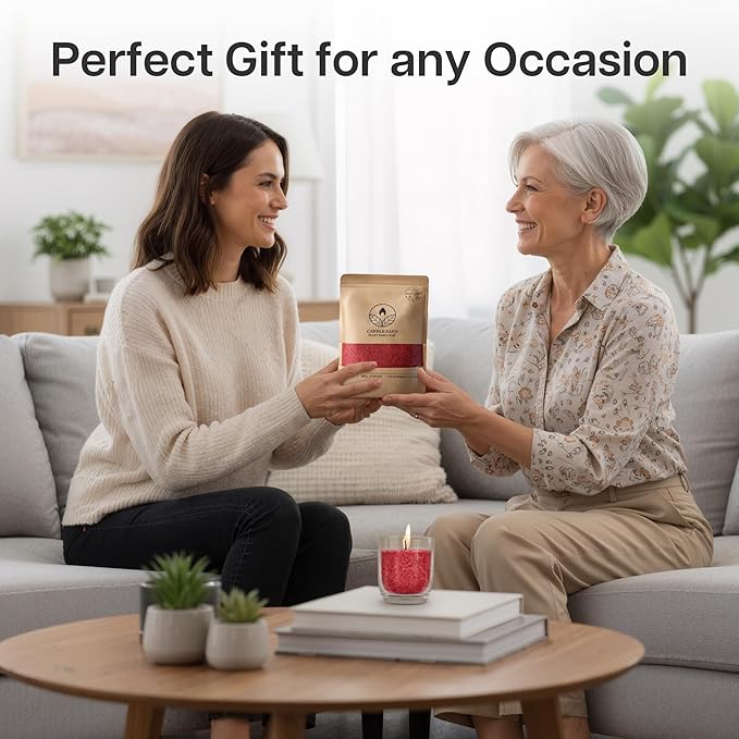 comforder Scented Candle Sand with Wicks, Pearled Candle, Wax Granules, 14oz Sand Wax Granules + 4 Wicks (Red, Amber)