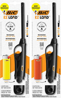 BIC EZ Load Lighters, Long Lasting Reloadable Design, Assorted Colors, Pack with 2 EZ Load Long Lighter Shell and 2 Maxi Pocket Lighters (Colors May Vary)